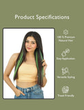Green coloured hair extension